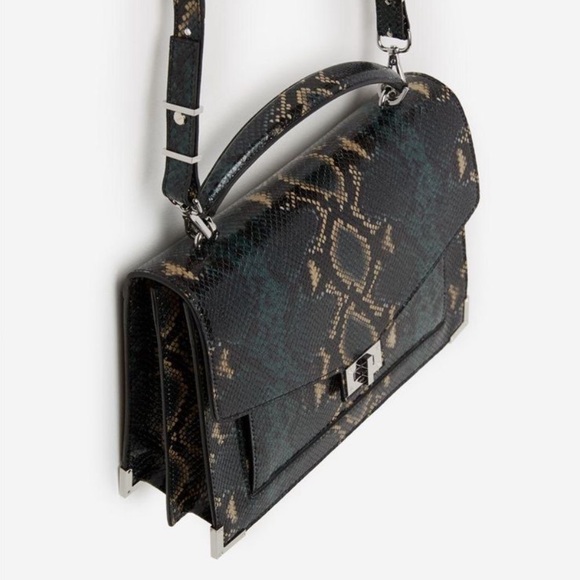 New Kooples Maxi GREEN AND BLACK PYTHON EMILY BAG - Picture 3 of 14